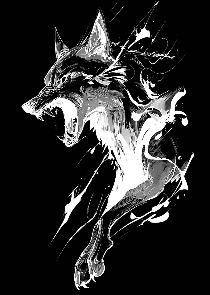 Aggressive Wolf Illustration