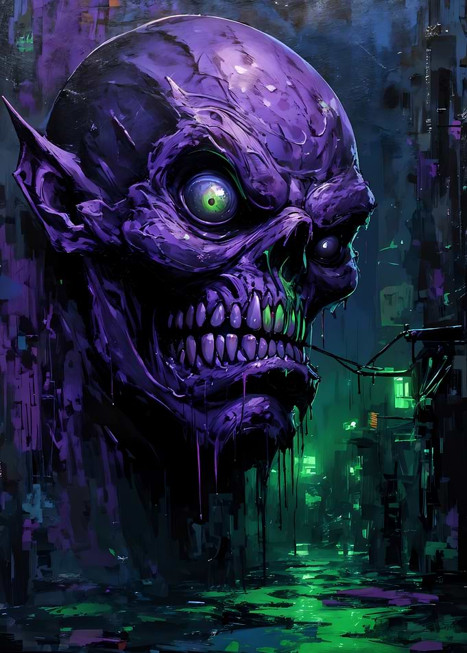 Gothic Monster in Neon City