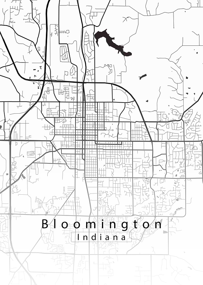 Bloomington Indiana City Map white