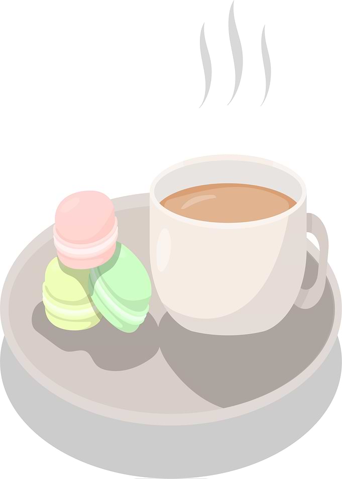 Hot Coffee and Macarons