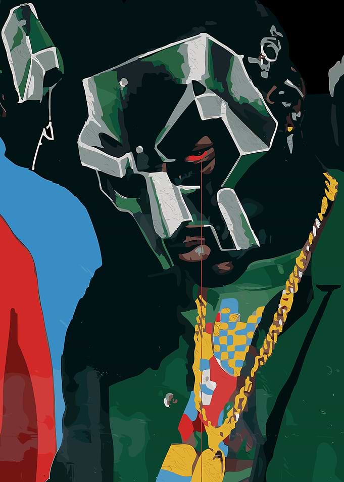 MF DOOM Masked Rapper Portrait