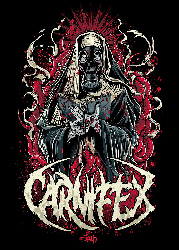Demonic Nun with Gas Mask and Tentacles