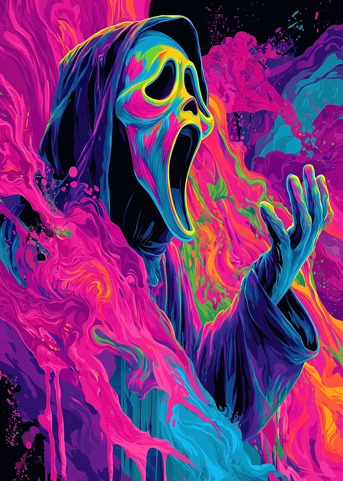 Scream Ghostface Neon Art