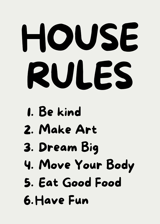 House Rules Poster, life style minimalistic