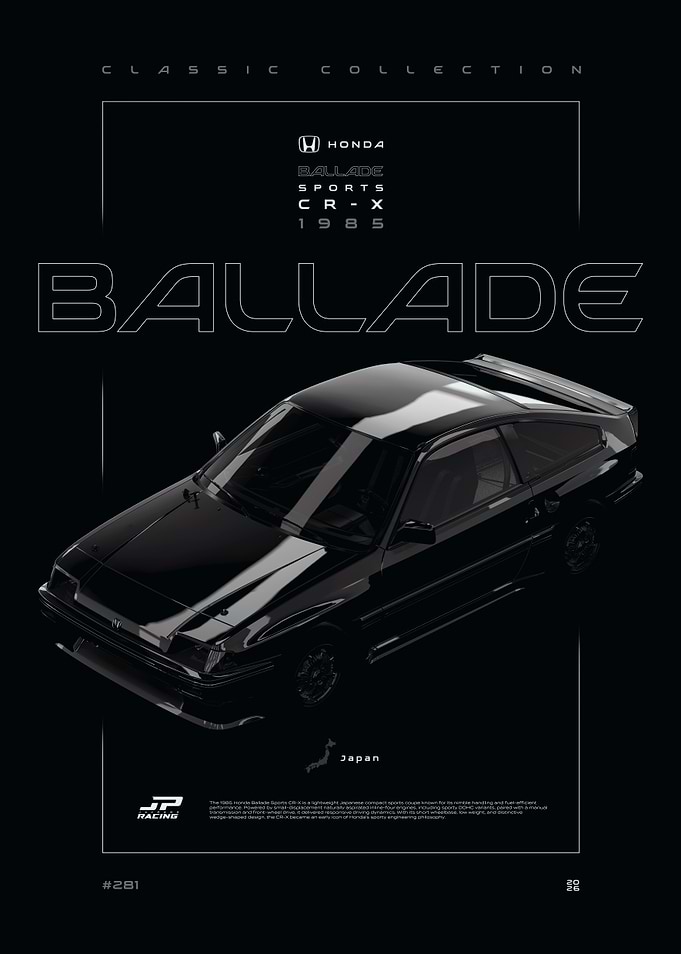 Honda CR-X Ballade 1985 Poster