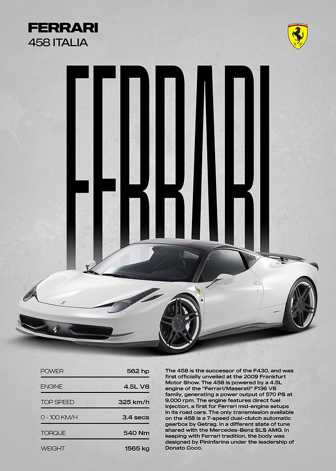 Ferrari 458 Italia Poster