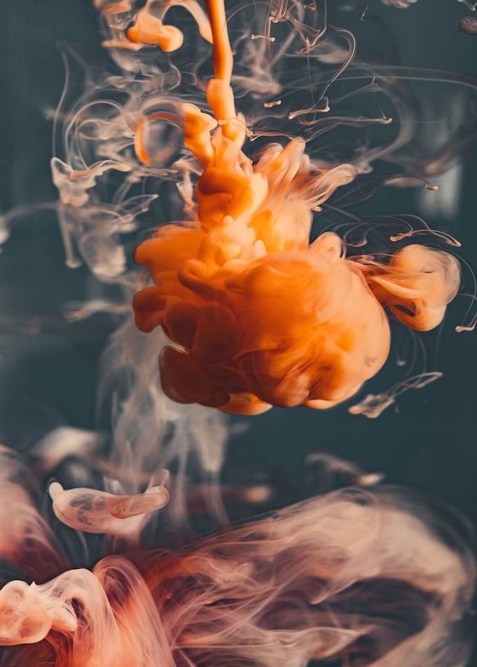 Orange Ink Cloud in Water