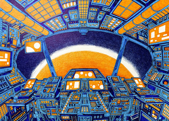 Sci-Fi Spaceship Cockpit View