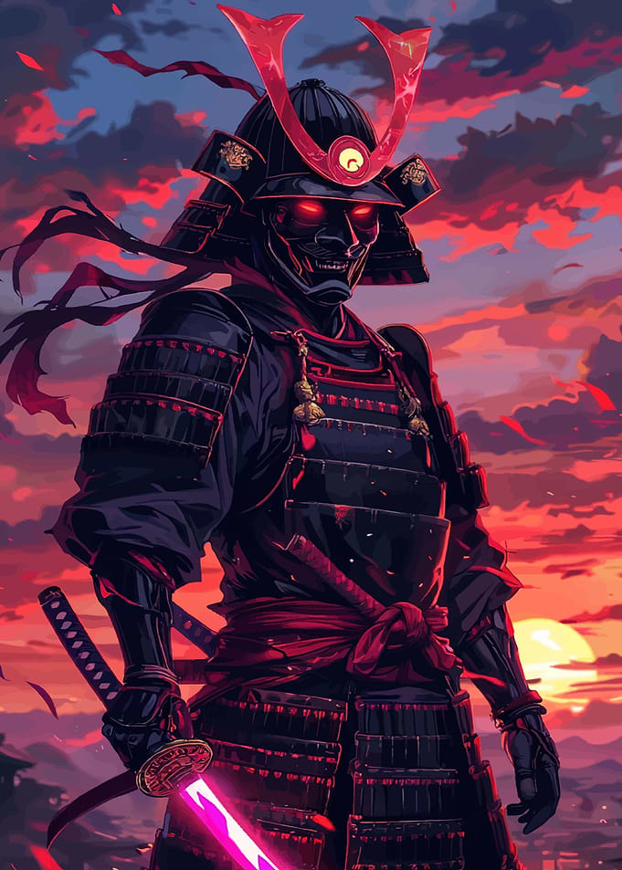 Samurai Warrior with Glowing Sword