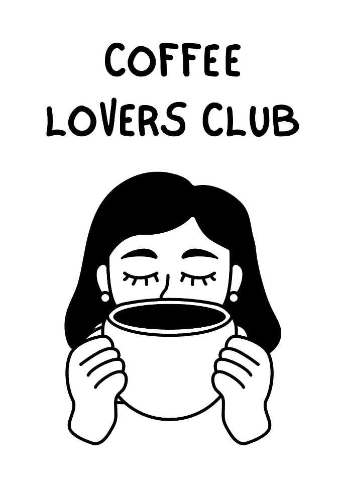 Coffee Lovers Club Illustration