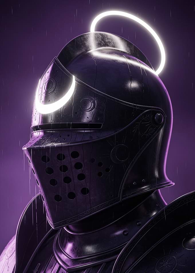 Knight with Glowing Halo