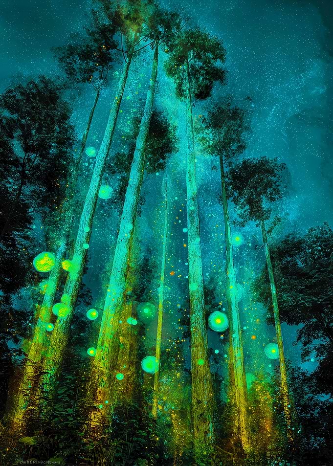 Magical Forest at Night