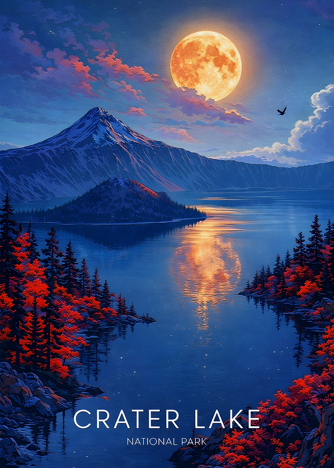 Crater Lake National Park at Night
