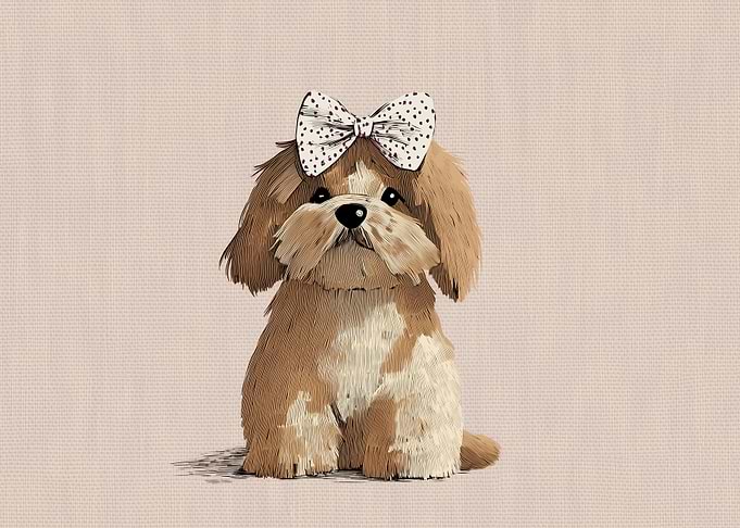 Cute Dog with Bow