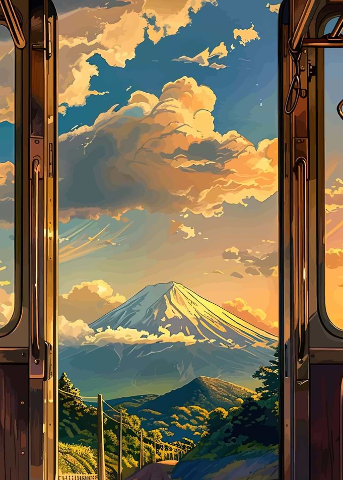 Scenic Mountain View from Train