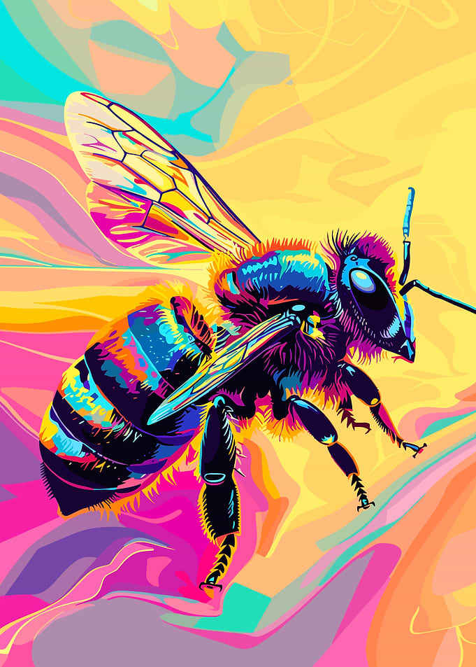 Vibrant Pop Art Bee