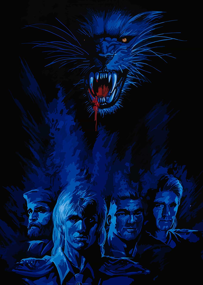 Werewolf and Men in Blue