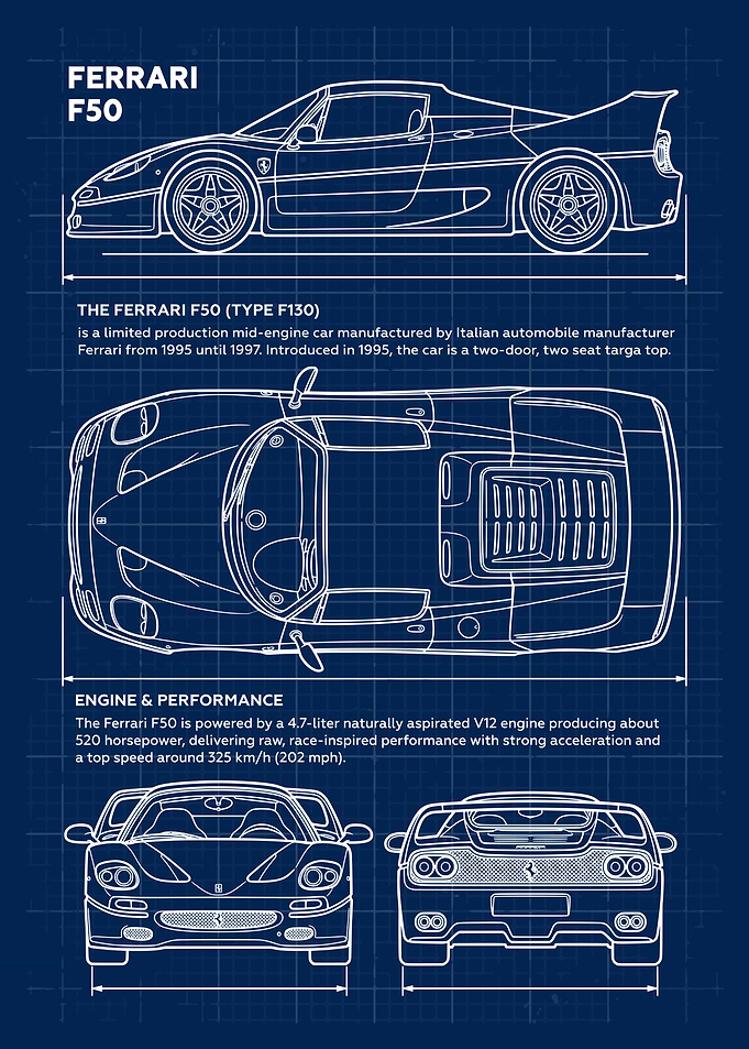 Ferrari F50 Blueprint