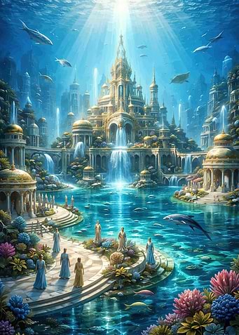 Underwater City with Figures