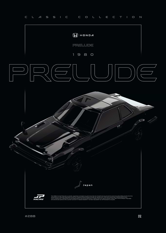 Honda Prelude 1980 Poster