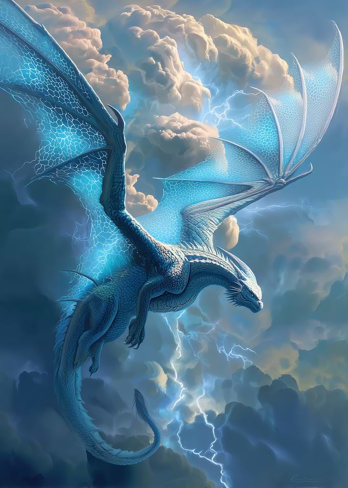Blue Dragon in a Thunderstorm