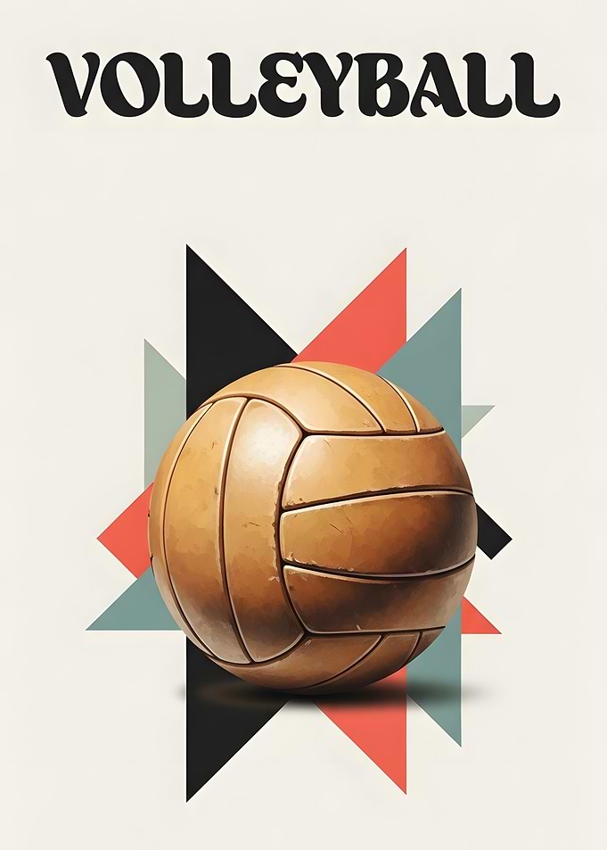 Retro Volleyball Poster
