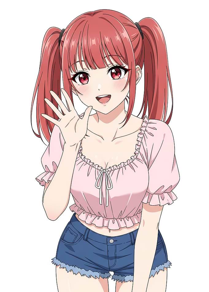 Anime Girl Waving
