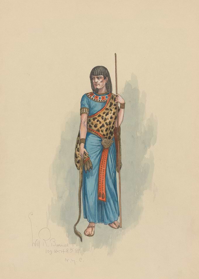 Ancient Egyptian Figure with Staff