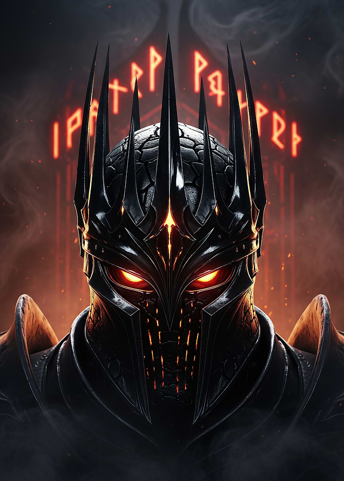 Dark Lord Helmet with Glowing Eyes