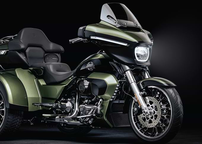 Green Harley-Davidson Trike Motorcycle
