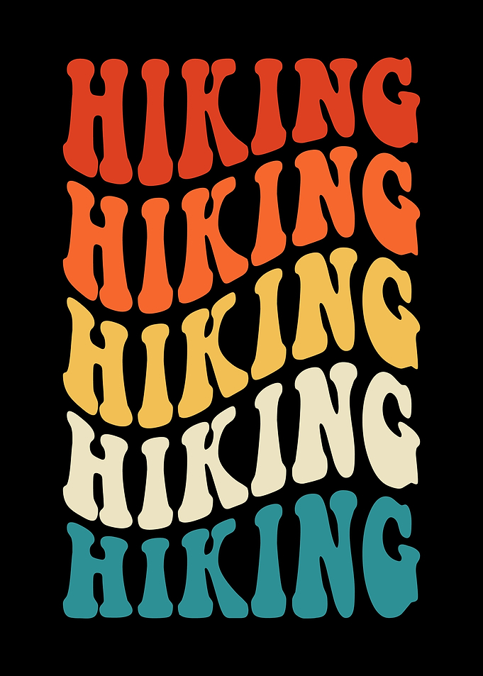 Retro Hiking Text Art