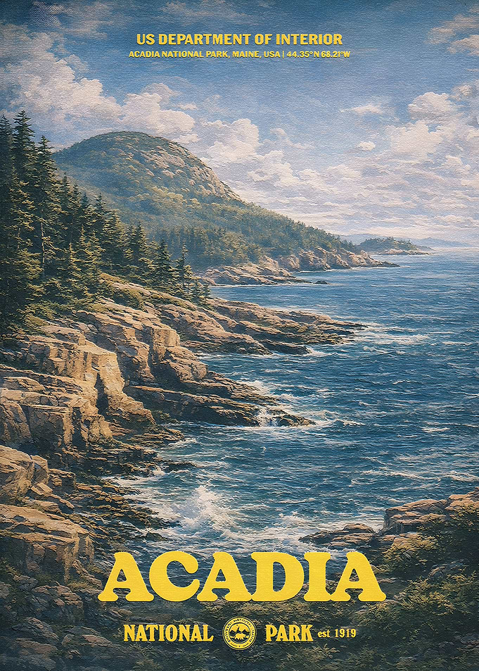 Acadia National Park Vintage Poster