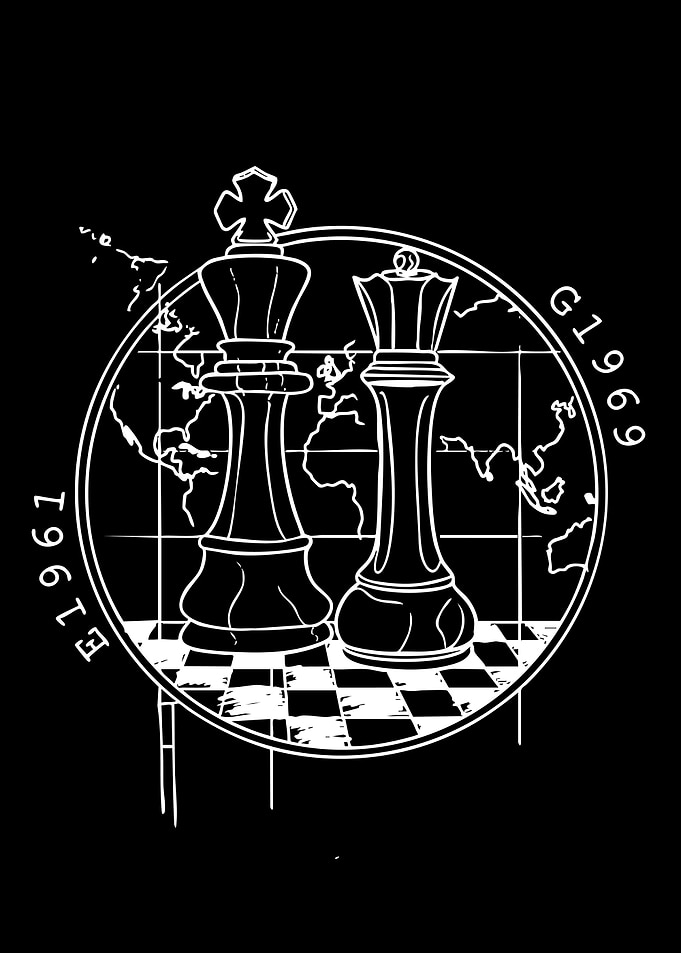 Chess King and Queen on Globe