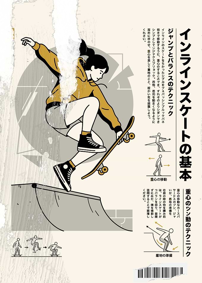 Inline Skating Techniques Poster