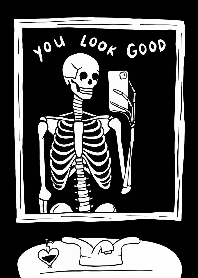 Skeleton Taking a Selfie
