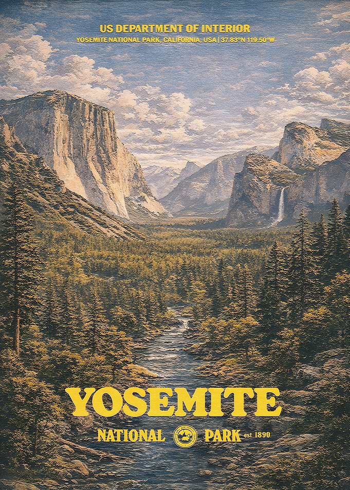 Yosemite National Park Vintage Poster