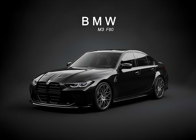Black BMW M3 F80 Sedan poster