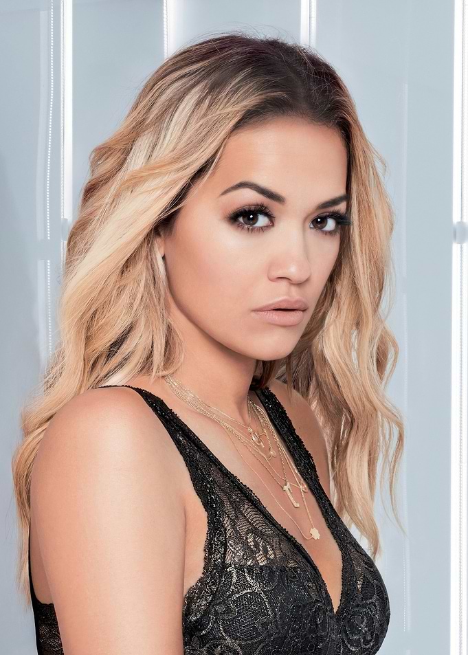 Rita Ora in Black Lace Top
