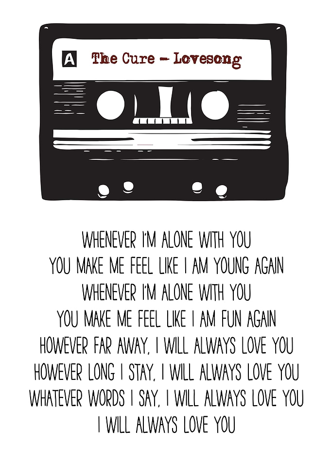 The Cure Lovesong Cassette Tape Art
