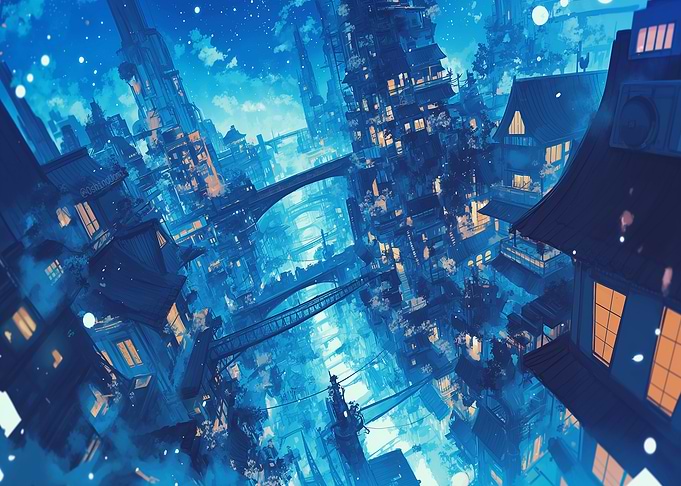 Futuristic Cityscape at Night