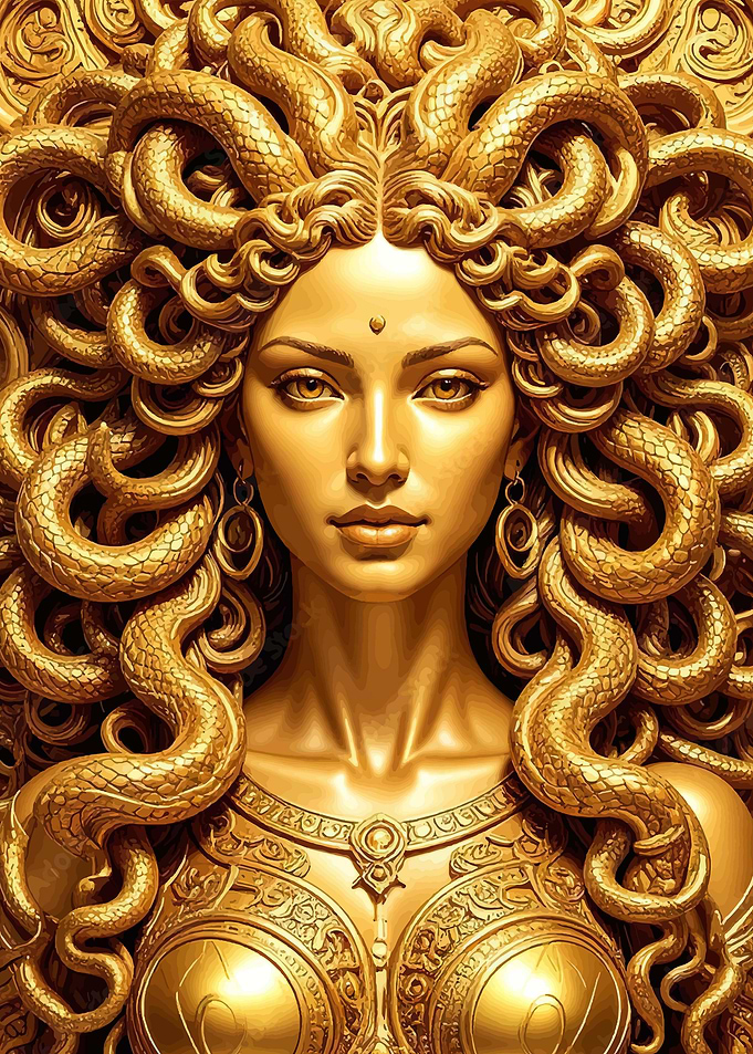 Golden Medusa Portrait