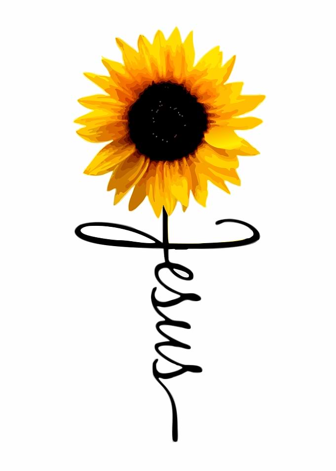 Sunflower Jesus Cross