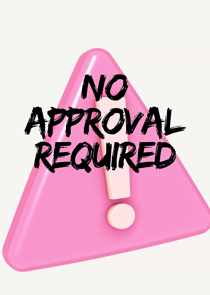 No Approval Required – Bold Feminine Quote Pink Aesthetic