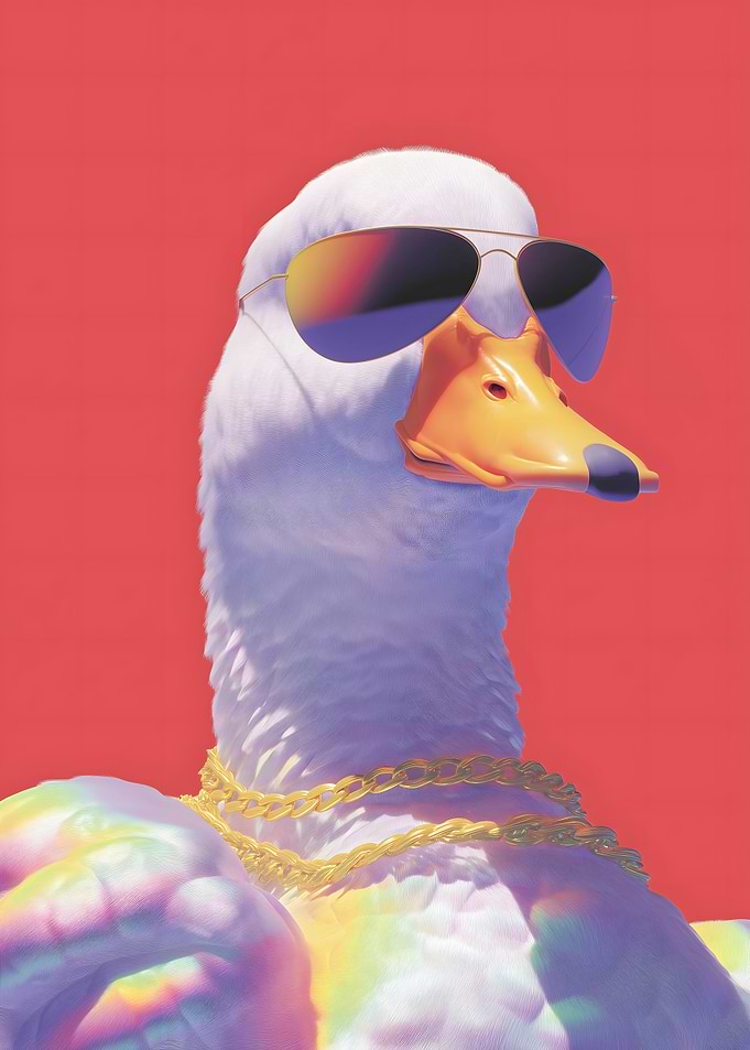 Cool Goose with Sunglasses and Gold Chain