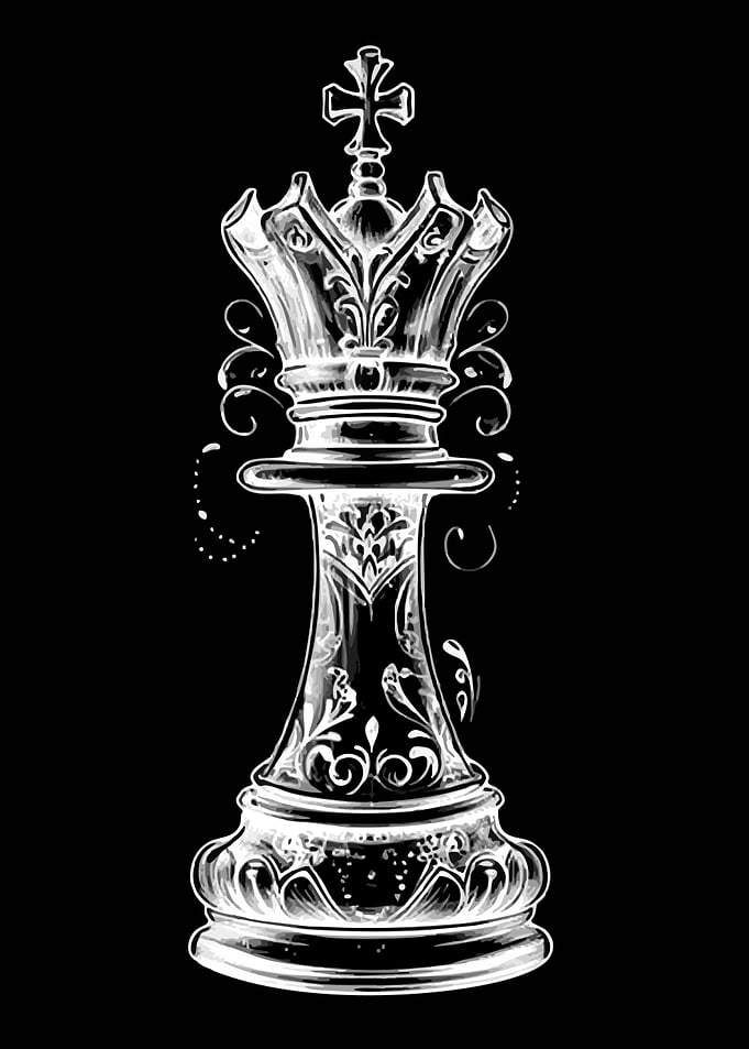 Ornate Glass Chess King