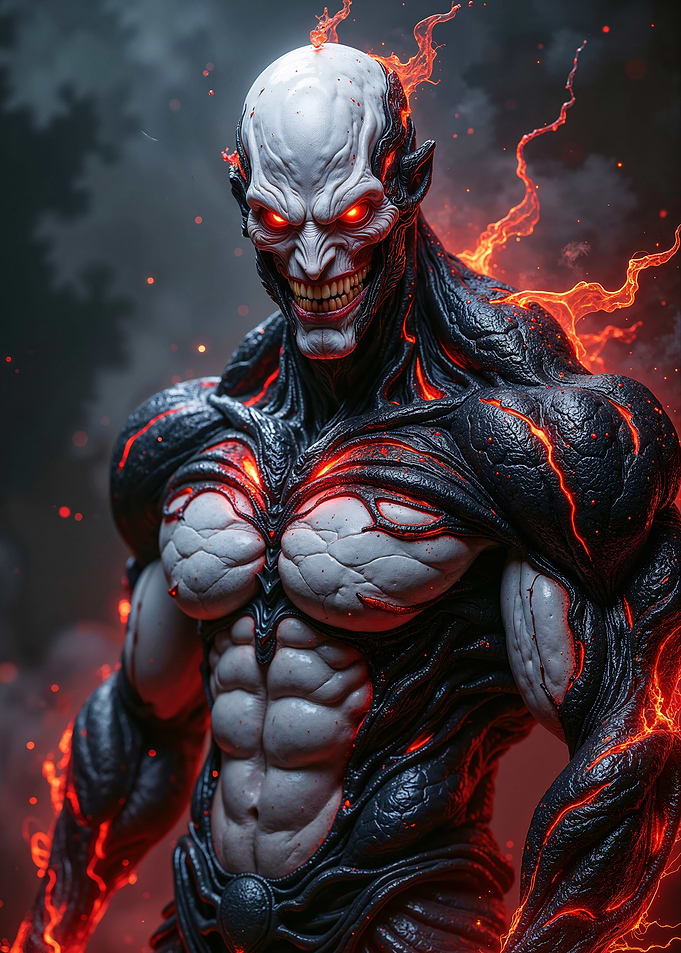 Demonic Fiend with Glowing Eyes