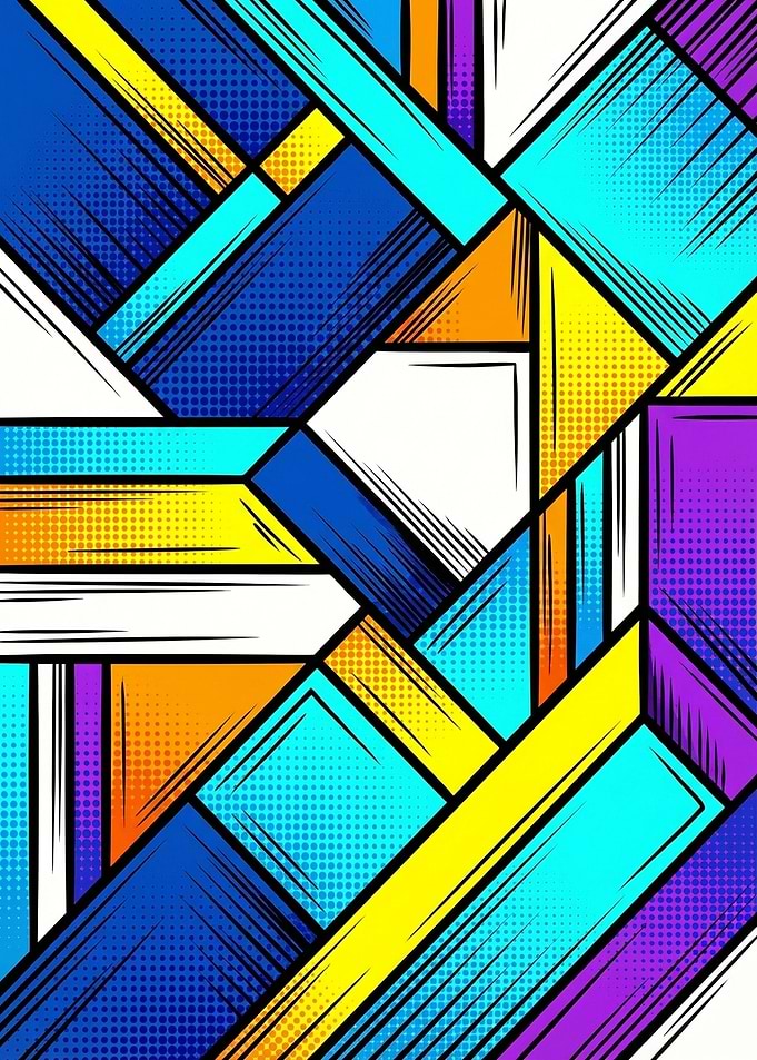 Abstract Geometric Comic Book Style Background