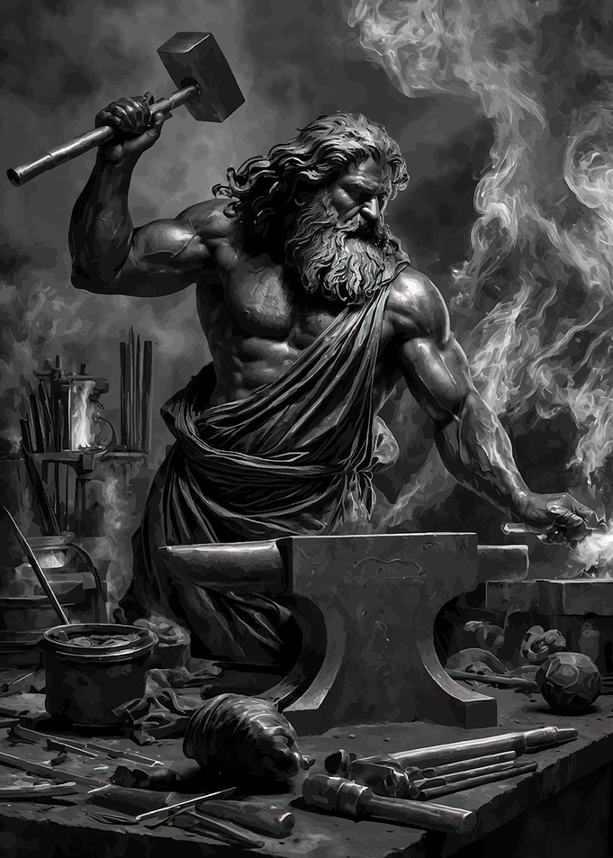 Blacksmith God Forging Metal