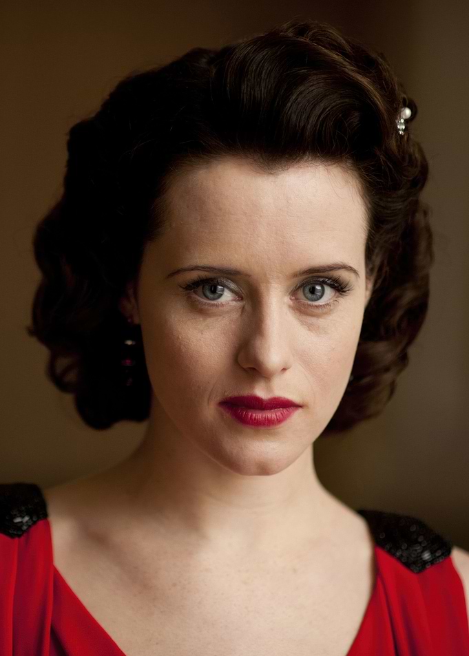 Elegant Claire Foy in Red Dress