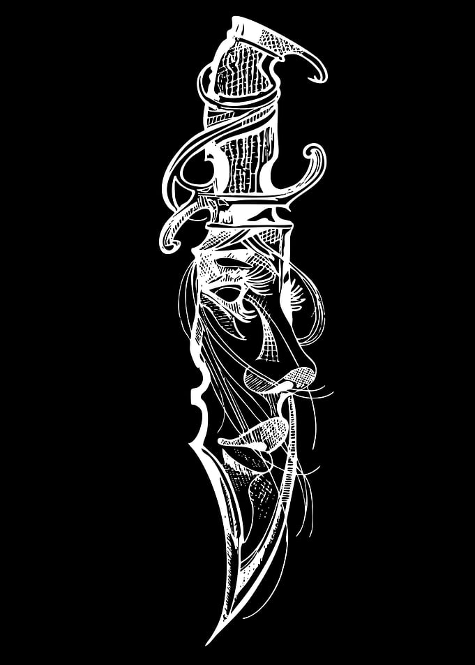 Ornate Dagger with Face Design